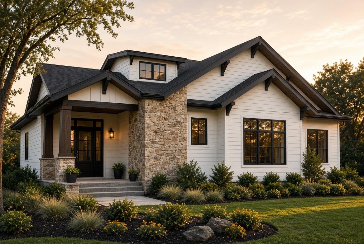 Finished home exterior